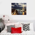 thumbnail image 5 of Creowell Eiffel Tower Cityscape Paris France Art Canvas Wall Art Decor Living Room Home Decor Wall Canvas Framed -- Ready To Hang 20x16 in/16x12 in, 5 of 6