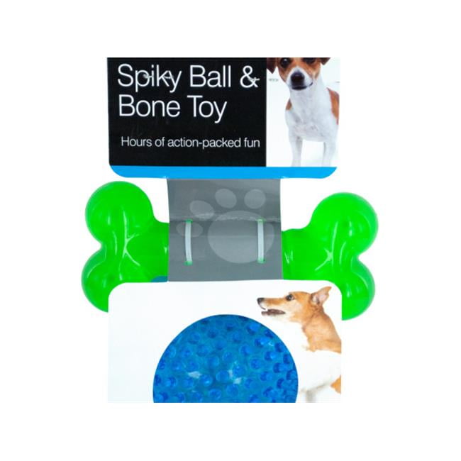 Bulk Buys OF882-6 Spiky Ball & Bone Dog Toy Set - 6 Piece -Pack of 6