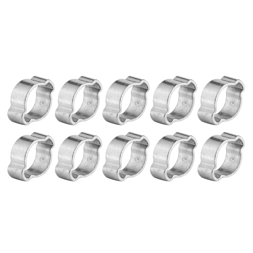 15-18MM Double Hose Ear Clamp Zinc Steel Plated Stainless Assortment 5-23mm for Fule Petrol Pipe Tube 10 Pcs