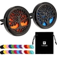 thumbnail image 1 of 2 Pieces 316L Car Aromatherapy Oil Diffuser Air Freshener with 48 Felt Pad (Tree Patterns), 1 of 7
