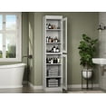 thumbnail image 2 of 100% Solid Wood 16.5" Bathroom Cabinet with Frosted Glass Doors and Adjustable Shelves, 2 of 6