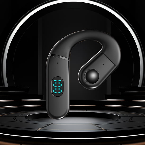 Auriculares inalámbricos Bluetooth de un solo oído, tipo abierto, no intraaurales, con batería extraíble y reemplazable.