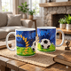 thumbnail image 1 of Set 2 Tazas Cerámica Balón Fútbol Mundial 480 ml, 1 of 7