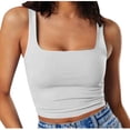 thumbnail image 2 of Bovxnpu Womens Plus Size Tops, Women's Sleeveless Tank Top Square Neck Workout Fitness Casual Basic Tops Going Out Cami Shirt XL, 2 of 5