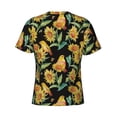 thumbnail image 6 of Vsdgher Sunflowers And Bird Print Men's Dry Fit Mesh Athletic Shirts Moisture Wicking Tennis T-Shirt Tops, 6 of 9