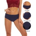 thumbnail image 3 of Hanerdun 4 Pack Women Panties Female Leakproof Briefs Elastic Underwear Black/Blue/Red/Gray L, 3 of 6