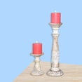 thumbnail image 7 of Handmade Mango Wood Eco-friendly Traditional White Wash Set Of Two 6" & 15" Pillar Candle Holder, 7 of 7