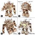 thumbnail image 3 of Robot Music Box Wooden 3D Puzzle Model Building Kit Adult DIY Kids Set Building Crafting Set Birthday Gift Boy Girl, 3 of 6