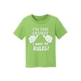 thumbnail image 1 of Je Suis l'Aîné, Je Fais les Règles T-Shirt en Coton pour Enfants - Vert Lime - Grand, 1 of 1