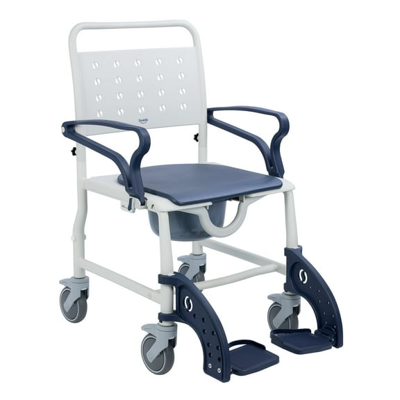 Soaids 4-in-1 Bathroom Wheelchair with Wheels for Elderly, Disabled & Adults, Rolling Shower Chair, Bedside Commode, Transport Wheelchair