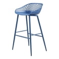 thumbnail image 2 of Moe's Home Collection Piazza Plastic Patio Bar Stools - Set of 2, Blue, 2 of 8