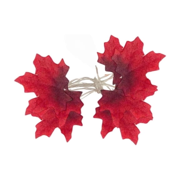 6.56 Ft Maple Leaf String Lights, 10 LED Fall Maple Leaves Fairy Light Garland, 3 Sections Battery Operated Autumn Light String for Thanksgiving Halloween Christmas Mantel Stair Porch Party Decor