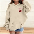 thumbnail image 2 of Mercatoo Girls Long Sleeve Hooded Sweatshirt Thick Graphic Hoodie Cute Pullovers Tops Cute Tween Sweatshirt Blanket for Kids, 2 of 8