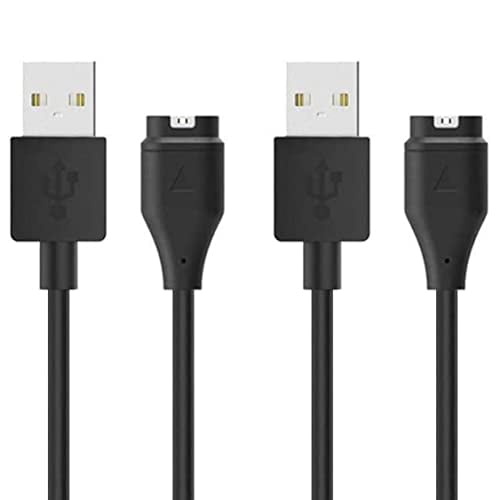 Charger for Garmin Forerunner 45 55 245 255 265 745 945 955 965,Approach S10 S12 S40 S42 S60 S70,Vivoactive 3 4 4S,Instinct,Venu 2 2S Plus,Fenix 7 7S 7X 6 5 Charging Cable [2Pack,3.3ft/1m] (2)