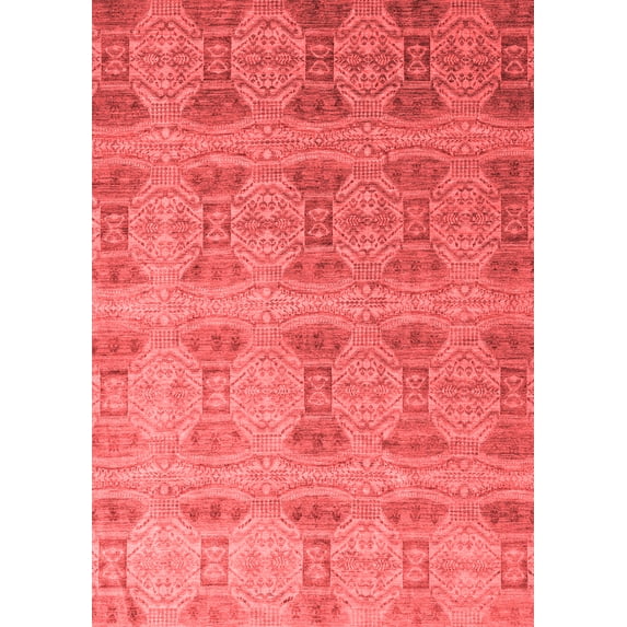 Ahgly Company Machine Washable Indoor Rectangle Oriental Red Modern Area Rugs, 2' x 4'