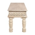 thumbnail image 4 of Taran Designs Milton 58" Carved Solid Wood Dining Bench in White, 4 of 5