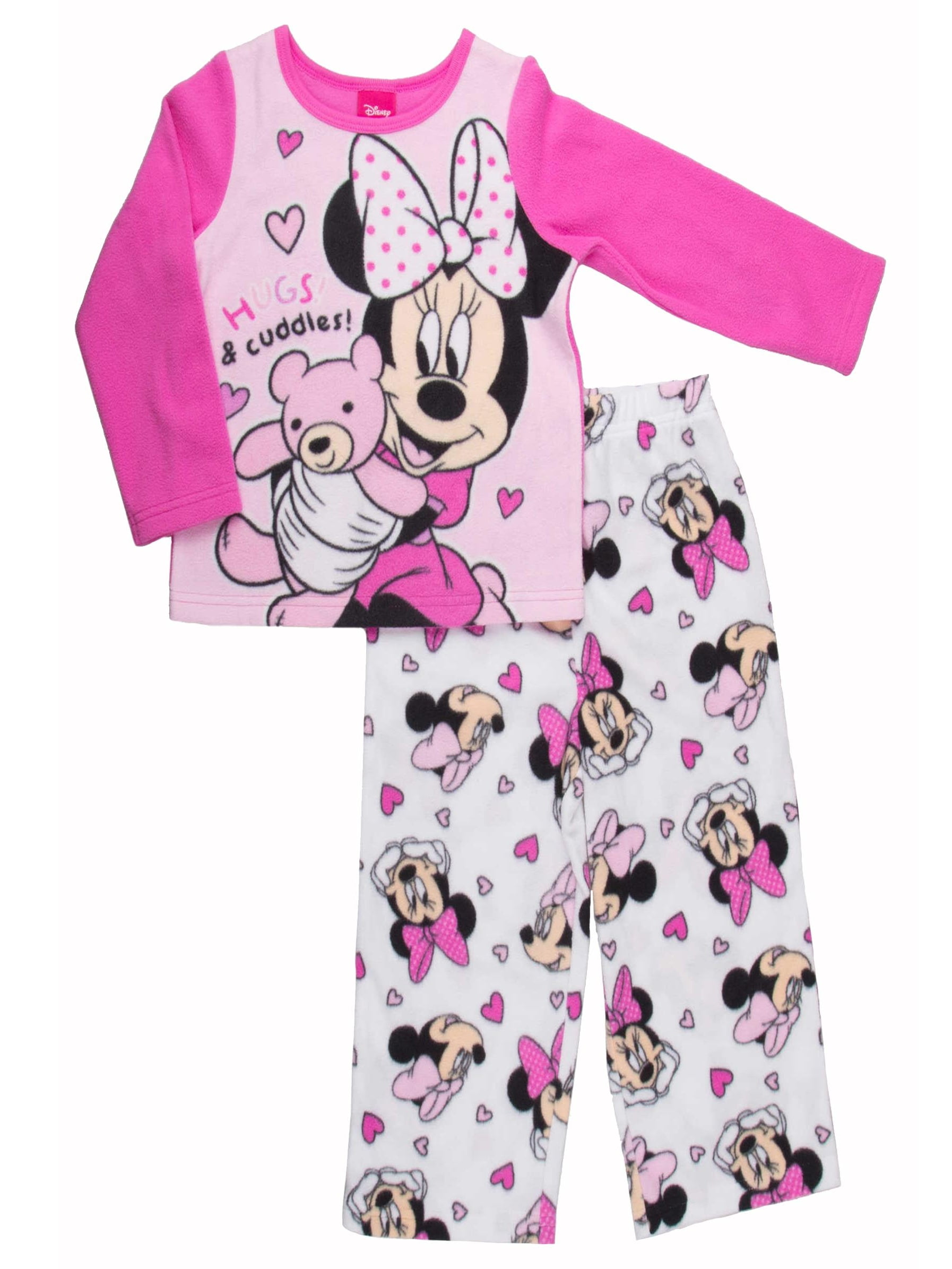 Pink 3T Disneys Minnie Mouse Toddler Girl 3 Piece Pajama Set
