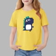 thumbnail image 1 of Blusas y camisas de manga corta con cuello redondo para niños Camiseta de verano de manga corta estampada para niñas Jersey elegante de cuello redondo para niñas Top de algodón para niños, 1 of 6