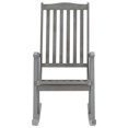 thumbnail image 2 of vidaXL Rocking Chair with Cushions Grey Solid Acacia Wood, 2 of 5