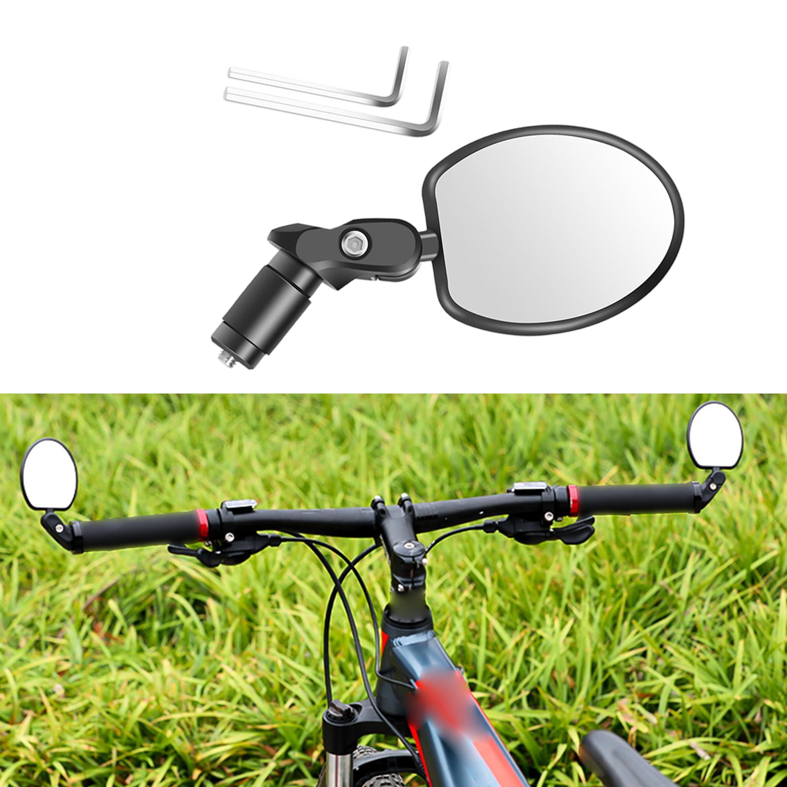 Road , Adjustable Wide-Angle ,Handlebar Mounted ,Rear Mirrors for Scooter, Outdoor Accessories, Bike Motorcycle Oval