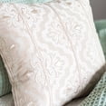 thumbnail image 2 of Lyra Ivory White Damask Victorian Embroidered Accent Throw Pillow 18" x 18", 2 of 4