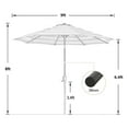 thumbnail image 3 of Iwicker 9Ft Patio Umbrella Sunbrella Outdoor Aluminum Market Umbrella with Crank and Push Button Tilt, Orange Stripe, 3 of 10