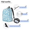 thumbnail image 3 of Bingfone Blue Snake Print Canvas College Laptop Backpack, Large Capacity Lightweight College Bookbag Casual Daypack-Medium, 3 of 5