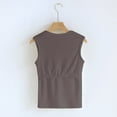 thumbnail image 3 of WREESH Womens Built In Bra Tank Tops Solid Color Padded Camisole Summer Seamless Workout Shirts Sleeveless Yoga Tank Tops Dark Gray, 3 of 7
