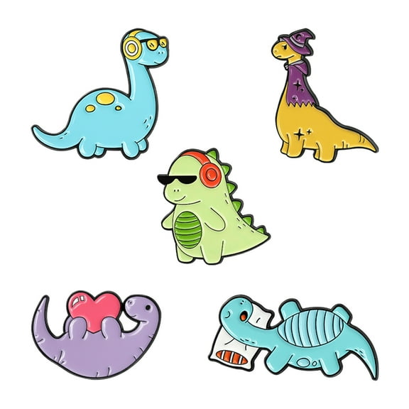 5Pcs Dinosaur Enamel Pins for Clothing Bags Backpacks DIY Dinosaur Lapel Pin