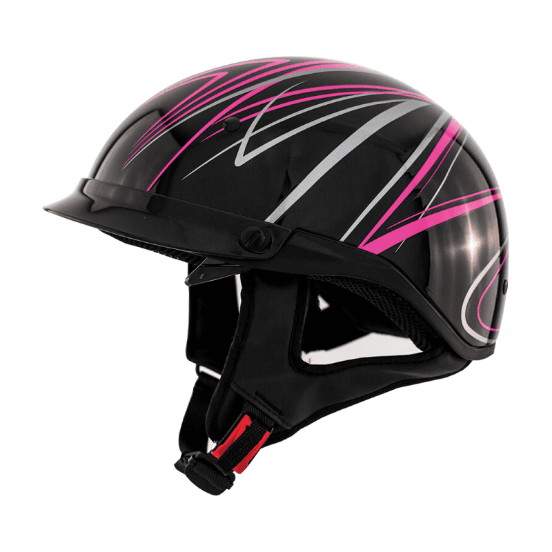 ZOX ST-235A ‘Roadster DDV' Pink Motorcycle Half Helmet with Drop Down