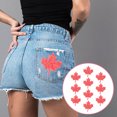 thumbnail image 4 of 10 Pcs Rhinestone Maple Leaf Clothing Patches Sewing Patches DIY Clothing Applique, 4 of 8