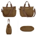thumbnail image 5 of URSOFINE Women's Canvas Tote Bag, Multi-Pocket Vintage Work Handbag with Adjustable Strap, Lightweight Crossbody Shoulder Purse for Travel, Daily Commute & College （Brown）, 5 of 8