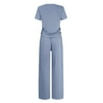 thumbnail image 6 of yievot 2 Piece Set Women Summer Going Out Outfits Slim Short Sleeve Shirts and Wide Leg Pants Loungewear Tracksuits, 6 of 7