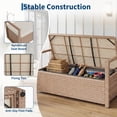 thumbnail image 3 of 2-Person Outdoor Storage Bench with Cushion – Waterproof PE Rattan Patio Seat – Metal Frame – Backrest & Armrests – Multi-Use Deck Box for Garden, Balcony, Porch, Pool, or Yard, 3 of 8