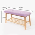 thumbnail image 2 of Tufted Fabric Bench Ottoman Bench, Purple, 2 of 6