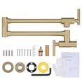 thumbnail image 5 of Wowow Pot Filler Faucet Single Hole Folding Kitchen Faucet, Brushed Gold Wall Mount, 5 of 9