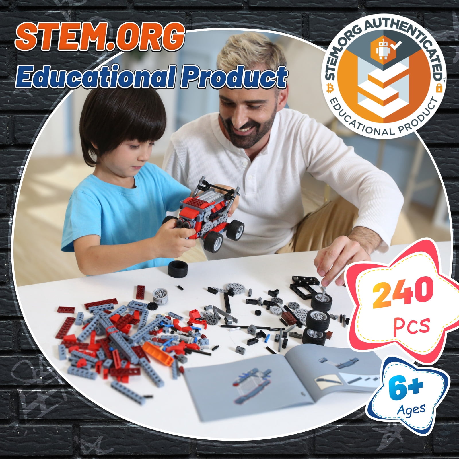Apitor Robot B STEM Toys 8 in 1 Electric Monster Truck Car Building Kit Educational 240 Pieces for Kids 6-12 Years Old