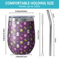 thumbnail image 5 of Halloween Pattern 12oz Stainless Steel Insulated Wine Tumbler with Lid and Straw – Double Wall Vacuum Mug for Hot & Cold Drinks, 304 Steel Interior, Sweat-Free Design. Trick or Treat !, 5 of 5