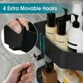 thumbnail image 3 of Etagere de Douche d'angle, Etagere Salle de Bain Sans Percage Lot de 2, Etagere Murale Douche Etagere Douche Adhesive mit 4 Crochets, Etagère Rangement Support Douche,Noir Noir, 3 of 5