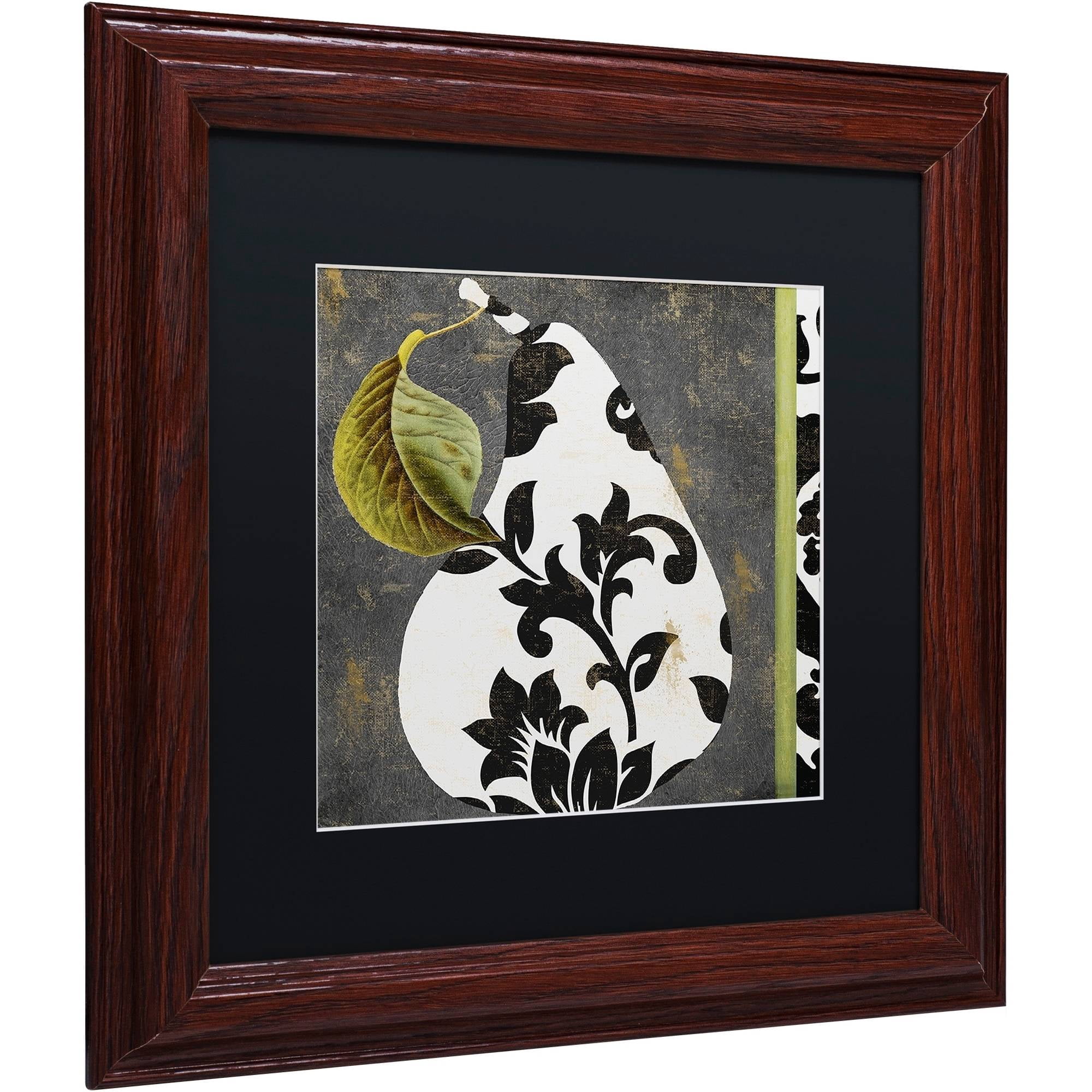Trademark Fine Art "Decorative Pear I" Canvas Art by Color Bakery Black Matte, Wood Frame
