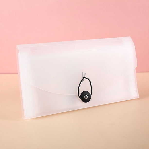Nvzi Bolsa de almacenamiento para carpetas, organizador de bolsillo, carpetas expandibles, carpetas de plástico, bolsa de almacenamiento para carteras, color blanco