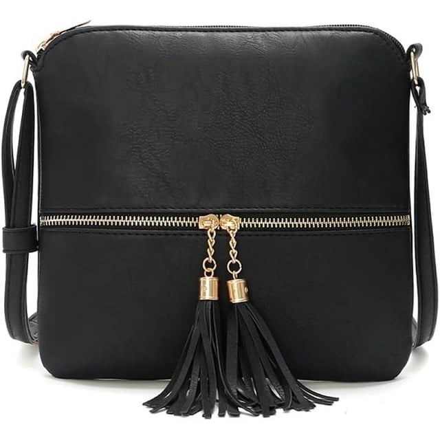 LHSHIDU Crossbody Bag for Women Lightweight Dome Shoulder Bag Retro Leather Satchel Wallet for Work Travel