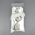 thumbnail image 2 of Ambesonne Grey Bedding Set 4 Pcs, Domestic Cat Pet, Queen, Multicolor, 2 of 3