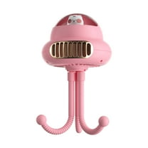 tzyudk Pink Cute Baby Stroller Fan Can Be Connected To Bluetooth For Playing Shaking The Head Fragrant Mini Portable Baby Stroller 4Speed Space Fan Rechargeable Affordable Useful Plastic