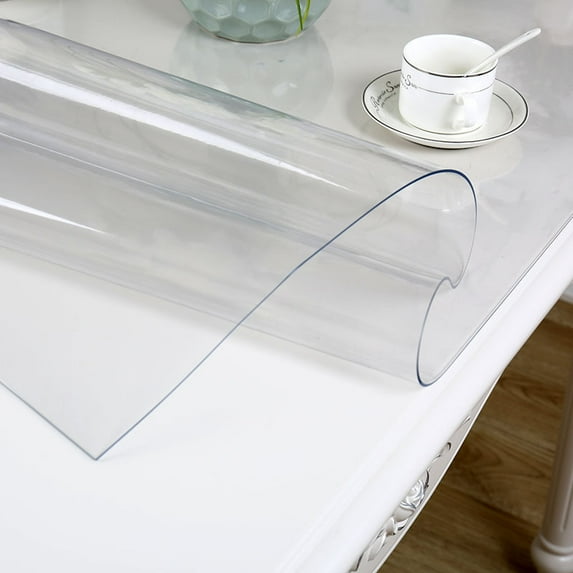 Yesfashion Waterproof Soft Glass Transparent Table Cover for Home Kitchen Banquet Decor