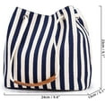 thumbnail image 6 of CoCopeanut Canvas Handbag for Women Casual Shoulder Bag Striped Crossbody Bag Commuter Satchel Large Capacity Tote Bag Purse, 6 of 7