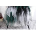 thumbnail image 4 of LBKKC Women's Tulle Skirt Black Green Formal High Low Asymmetrical Midi Witch Skirt Tea-Length Elastic Waist Tutu Skirt, 4 of 5