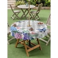 thumbnail image 5 of Outdoor Tablecloth with Umbrella Hole Zipper Watercolor Flowers Round Tablecloth 60" Waterproof Outside Table Cloth Spring Butterflies Floral Gray Plaid Patio Table Cover Tablecloths for Picnic Party, 5 of 8