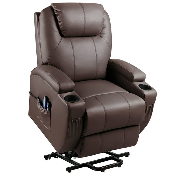 Walnew Recliner Chair Power Lift Massage Heating Function Recliner Single Living Room Sofa Seat with Huge Headrest
