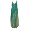 thumbnail image 4 of Wedding Guest Dresses for Women Wedding Dress Women's Casual Spaghetti Strap Printed Maxi Dress With Irregular Hemline And Side Slit Womens Dresses Green, 4 of 5
